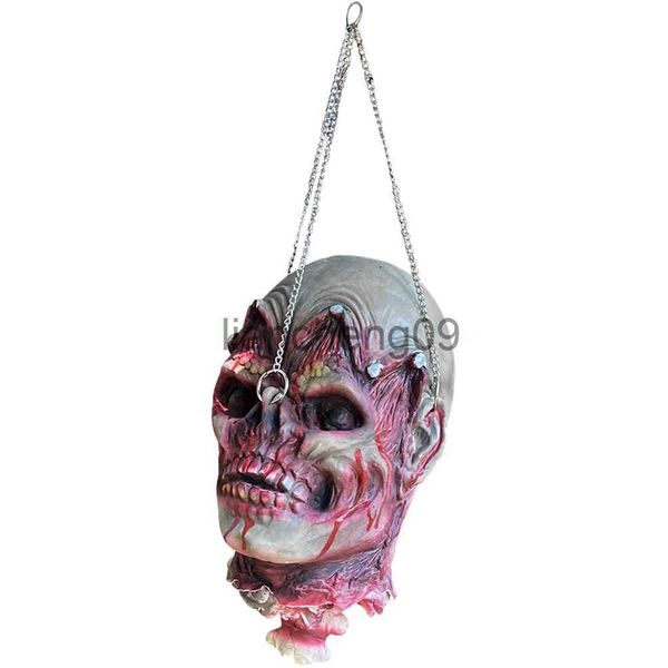 Decoração de festa cabeça halloween pendurado adereços corpo assustador prop decoração peças horror humano cortado zumbi fora falso sangue truque ornamentos cosplay x0905 x0905