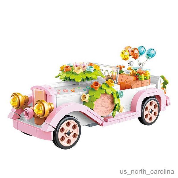 Blocs de construction ville créative classique Vintage, voiture de mariage assemblée, modèle de voiture romantique, jouets cadeaux R230905