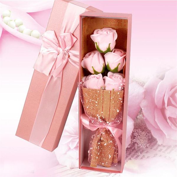 Ghirlande di fiori decorativi Rose Confezione regalo di fiori di sapone Regali di San Valentino Decorazione di nozze per la casa Bagno creativo 207J