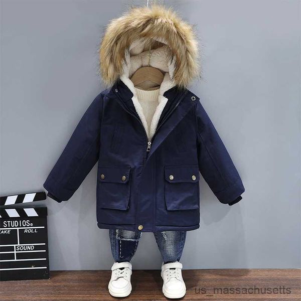 Daunenmantel Winterjacke Kinder Junge Mit Kapuze Warme Windjacke Lässige Babykleidung Plus dicke Mäntel Kleidung Mantel R230905