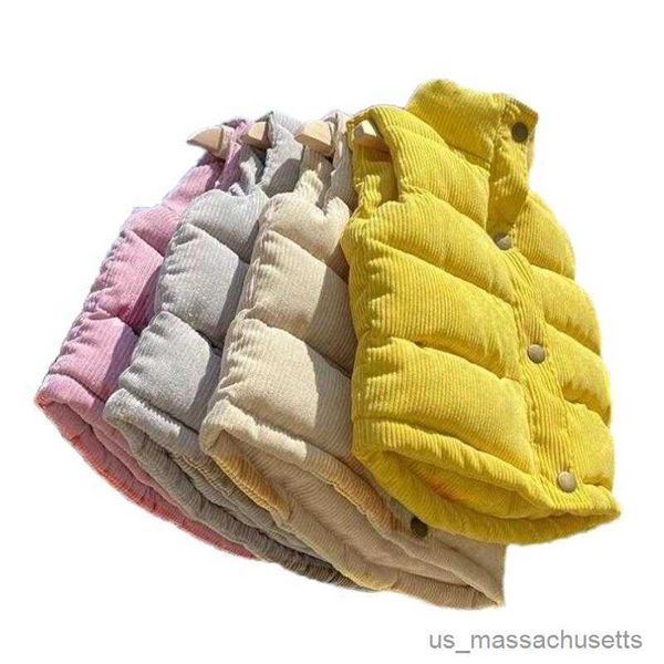 Down Palto Sonbahar Kış Yeleği Erkekler İçin Kızlar Sıcak Kalın Yelek Moda Dış Giyim Çocukları Kolsuz Ceket Pamuk Yelekleri R230905