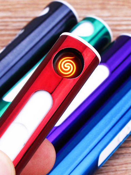 Мини-полоска USB-зарядка, зажигалка, цветная электронная сигарета, тонкая, можно положить в чехол, аксессуары для дыма NAU1