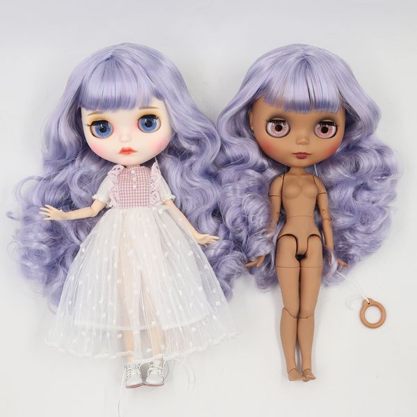 Bambole ICY DBS Blyth Doll 16 bjd blu mix capelli viola corpo articolare viso opaco 30 cm bambola nuda giocattolo anime ragazze regalo 230904