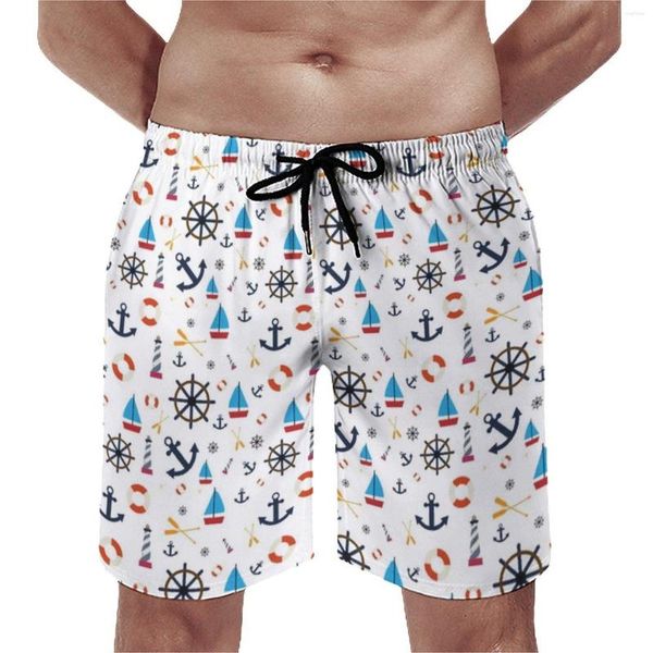 Pantaloncini da uomo per le vacanze estive Tavola da vela Costiera nautica Classica da spiaggia Sport Fitness Costume da bagno ad asciugatura rapida Idea regalo