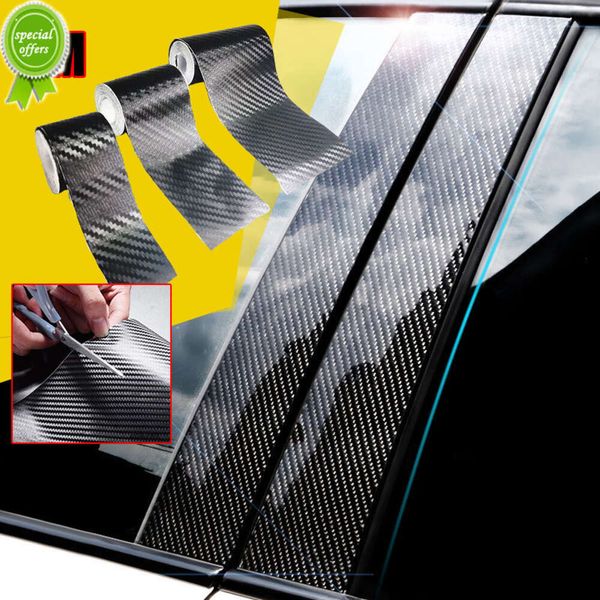 Neue 1M 3D Carbon Faser Auto Aufkleber DIY Paste Schutz Streifen Auto Tür Sill Seite Spiegel Anti Scratch Band wasserdichte Schützen Film