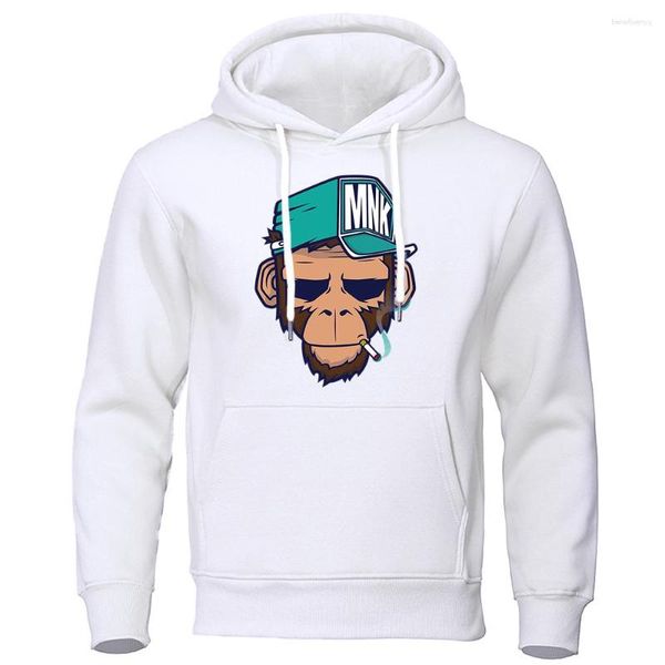 Felpe con cappuccio da uomo 2023 Personalità Smoking Monkey Felpa con cappuccio Moda uomo Felpa Hip Hop Casual Fleece Streetwear Primavera Autunno Felpa con cappuccio