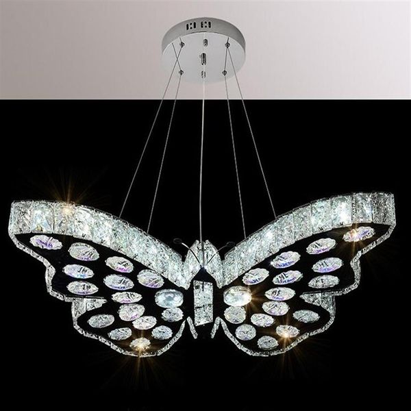 Moderno led lustres de cristal borboleta quarto pingente lâmpadas foyer sala estar jantar luzes teto iluminação ho311k