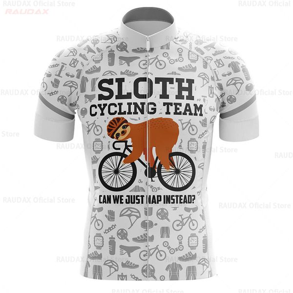 Maglie ciclismo Maglie ciclismo Uomo Divertente Sloth Team Maglia estiva manica corta da bici Maillot Ropa Ciclismo Camicie ciclismo bici da strada 230904