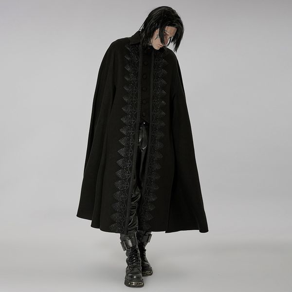 Herren Trenchcoats PUNKRAVE Cape Goth Wunderschöner langer Umhang Einfacher Stil Hübscher Bühnenauftritt Halloween 230904