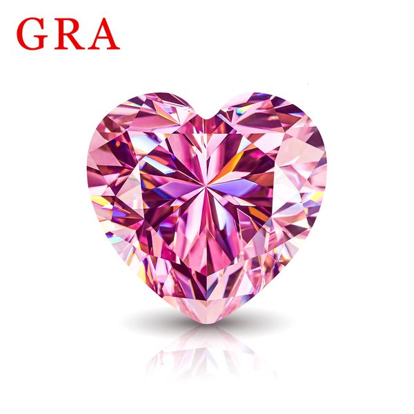 Diamantes soltos Szjinao Real 0.5ct a 3ct pedra rosa em forma de coração com certificado pedras preciosas soltas para anéis de diamante de casamento fazendo 230904