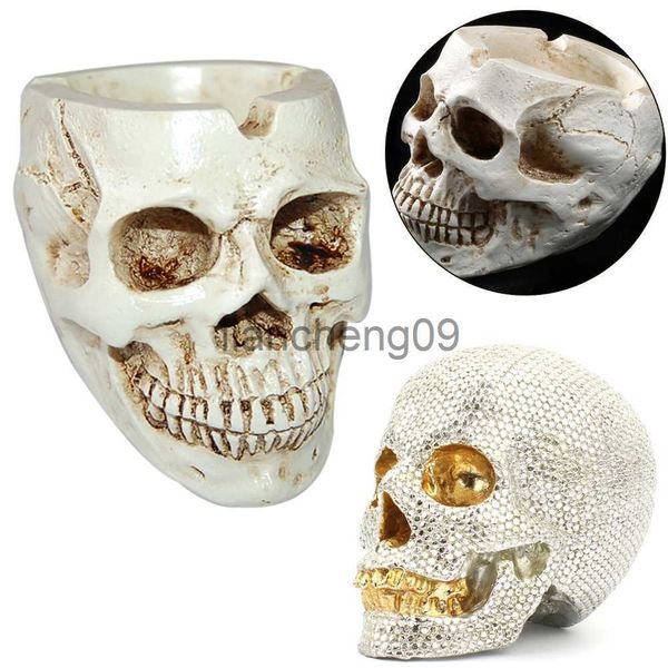 Decorazione per feste Resina lucida Horror Testa di teschio Modello Ornamenti da tavolo Artigianato retrò Per la casa Brillante Regalo di Halloween per Bar Decorazioni per feste x0905 x0905