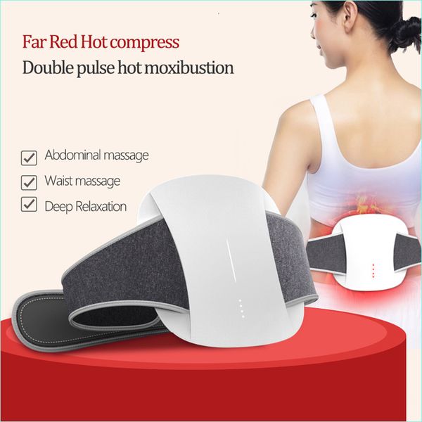 Massageador traseiro Aquecimento infravermelho Lumber Cintura Massagem EMS Inteligente Abdominal Pulsado Magnético Masssge Relaxamento Alivia Dor Remoto Sem Fio 230904