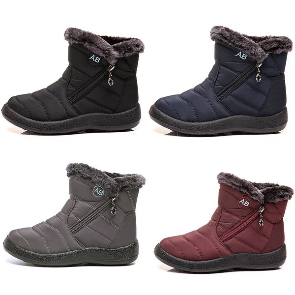 GAI GAI GAI Stivali da neve caldi da donna Cerniera laterale Scarpe da donna in cotone leggero Nero Rosso Blu Grigio in Sneakers per sport all'aria aperta invernali