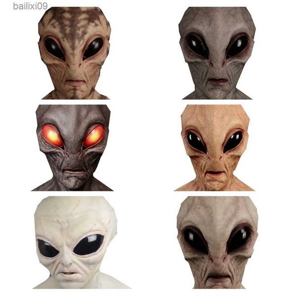 Parti Maskeleri 6 Tip Cadılar Bayramı Diy Alien Maskeleri Korku Cosplay Kostümleri Cadılar Bayramı Partisi Lateks Tam Yüz Maskesi Prop Terror Headgear Bebek Maskura T230905