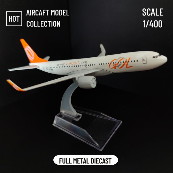 Escala de modelo de aeronave 1 400 réplica de aeronave de metal GOL Airlines Boeing Airbus modelo de aviação avião fundido brinquedos em miniatura para crianças meninos 230904