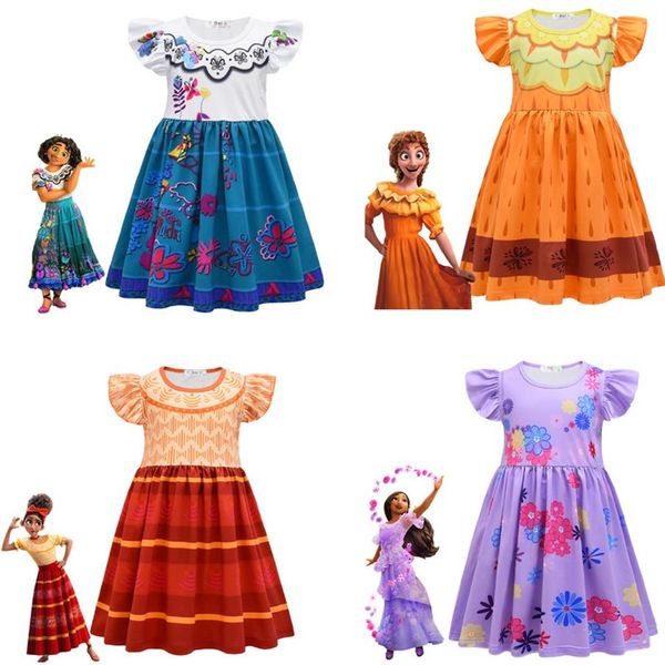 Crianças roupas meninas encantamento mirabel cosplay trajes fantasia vestidos de princesa crianças aniversário carnaval festa roupas e saco 22030190y