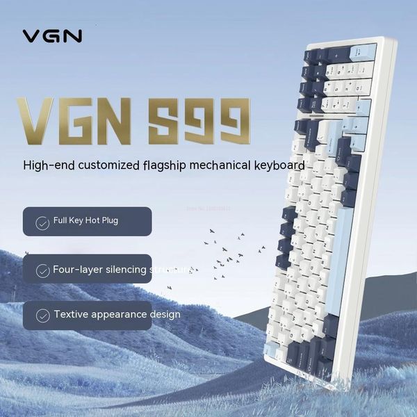 Klavyeler VGN S99 Klavye Gamer Mekanis Papan Ketik Bluetooth Nirkabel Tri Modu 2 4G Berkabel E Sport Akksesori UNTUK Komputer PC PRIA HAYIAH 230905