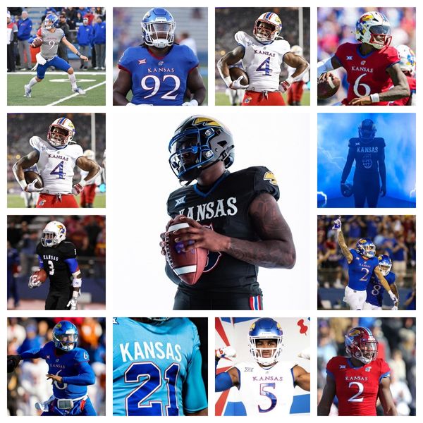 Kansas Jayhawks Fußballtrikot 9 Jason Bean 25 Dylan Mcduffie 23 Mason Ellis 47 Jared Casey 54 Michael Ford Jr. 95 Ronald Mcgee