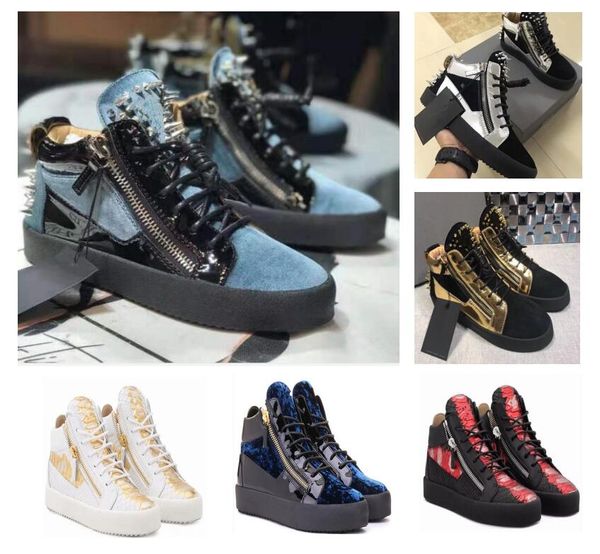 LTALY Luxe Casual Shoe Casual di alta qualità Luxurys Zipper Men Women Rivet Top Sneakers Scarpe pianeggianti Sneaker Sneaker Sneaker Sneaker Scarpe Eur Tage 36-46