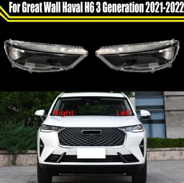 Farol escudo abajur capa transparente farol de vidro lente capa para great wall haval h6 3 geração 2021-2022