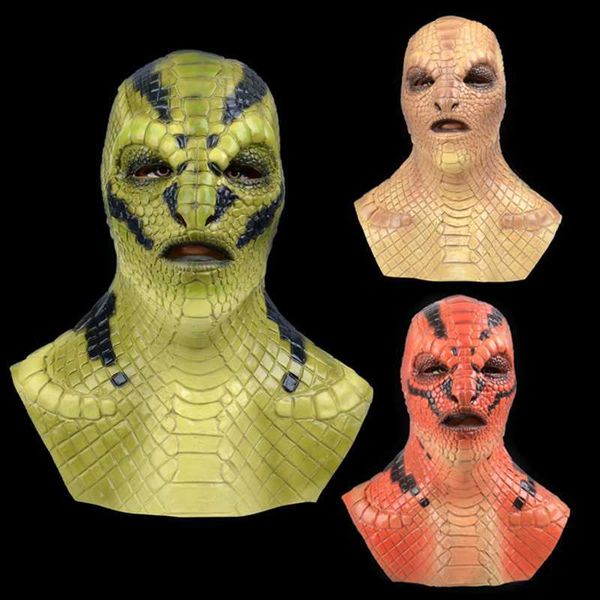 Maschere per feste in lattice Viper Halloween Maschera cosplay Spaventoso Serpente Costume per feste Maschere per adulti taglia unica Puntelli T230905