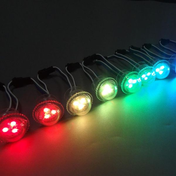 20 pçs / lote DC12V 26mm de diâmetro tampa transparente ws2811 Módulo LED Ponto de luz exposto 3leds 5050 SMD RGB Chips leds pixel waterpro278D