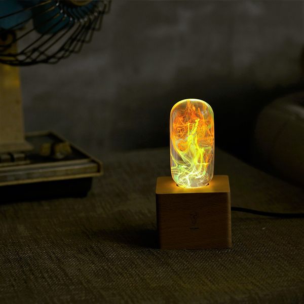 EP Light - Gioventù, lampada da tavolo in resina di legno, luce notturna ambientale creativa, lampada da scrivania per decorazioni da tavola, regalo di Natale per le vacanze