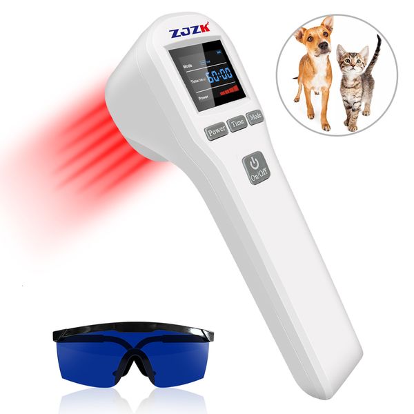 Massaggiatori per gambe ZJZK Dispositivo per terapia laser a freddo LLLT 4x200mW 808nm e 16x5mW 650nm Attrezzatura per fisioterapia antidolore per cani Gatti Cavalli 230904