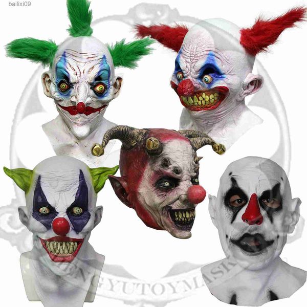 Partymasken Halloween Beliebte Latex Angst vor Clowns Jester Psycho Scary Fancy Dress Up Masken T230905