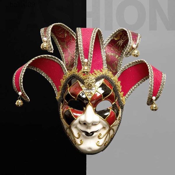 Partymasken Halloween-Maske Exquisite Vintage venezianische Maskerade Partymaske für Erwachsene Clown Joker Masken Anime Film Tanz Wanddekoration T230905