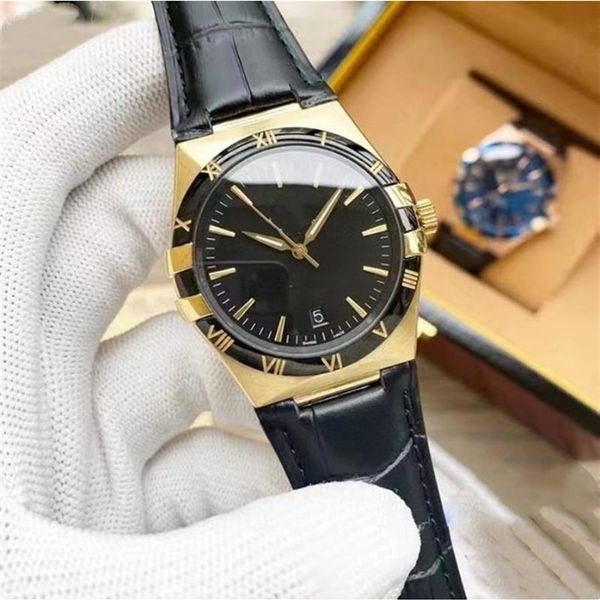 2022 mens 3pin tempi precisi orologi di moda alla moda striscia classica stile chiodo striscia scala colorata quarzo squisito non impermeabile194B