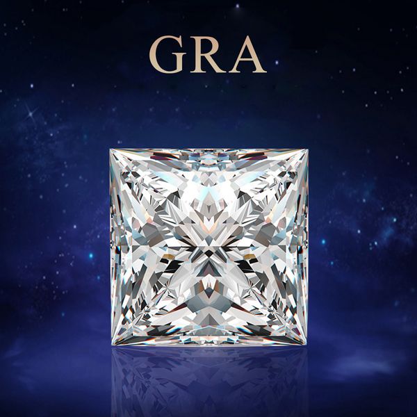 Gevşek elmaslar gevşek değerli taş prenses kesim taş 1ct-10ct d renk vvs1 kadınlar için gevşek boncuklar elmas yüzük malzeme toplu 230904