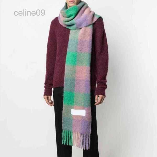 Ac Frauen Luxus Herren Schal Mode Schals Nachahmung Kaschmir Plaid Wraps Lange Student Lätzchen Warm Schal Regenbogen Dicke Gitter Quaste Female0li8tvx1cdhs