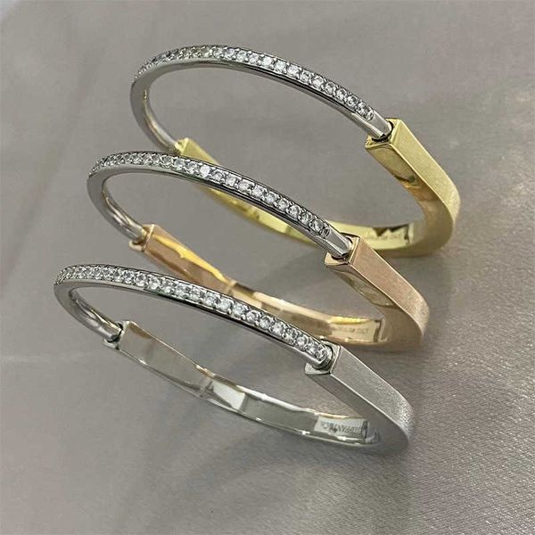 Modedesigner Armband Top T Familys Neues Schloss Bunt Diamant 925 Sterling Silber 18K Roségold Frauen