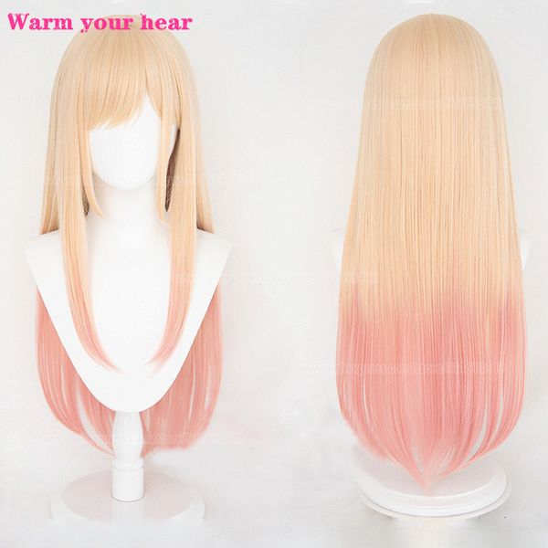 Parrucche Cosplay Anime di alta qualità My Dress-Up Darling Marin Kitagawa Parrucche Cosplay Lunga sfumatura rosa Parrucca per capelli resistente al calore Parrucca per parrucca 230904