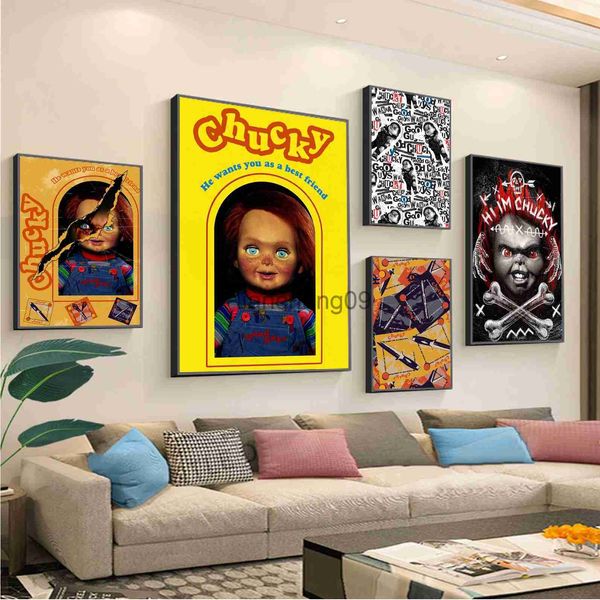 Decorazione del partito Sposa di Chucky Poster adesivo fai da te Retro Adesivo di carta Kraft Adesivo fai da te in camera Bar Cafe Decor Art Wall Stickers x0905