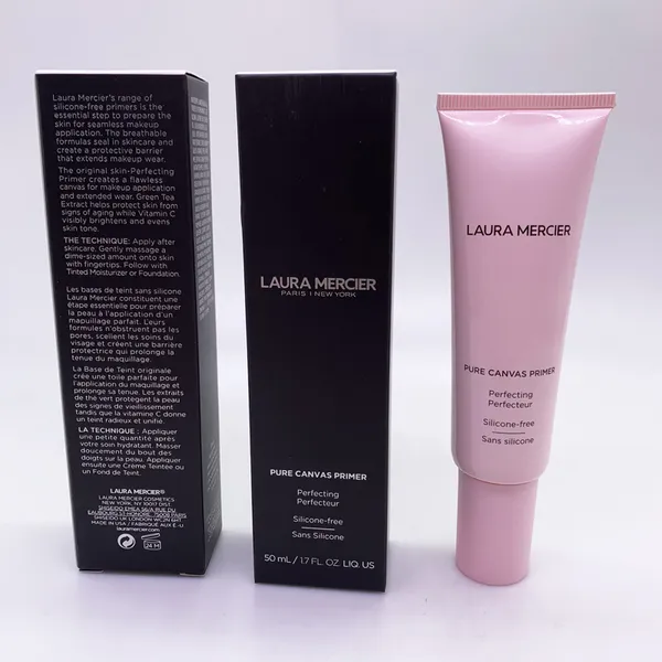 Laura Mercier Pure Canvas Primer Perfecting Foundation Primer Perfecteur Makeup Stay Illumina Uniforma il tono della pelle 1.7 FL.OZ 50ml