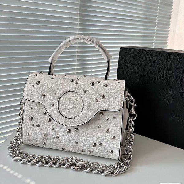 Designer-Tasche für Damen, luxuriöse Umhängetasche für Damen, Handtaschen mit Diamantfassung, modische Leder-Nieten-Schultertaschen, Damenkette, schwarze Handtaschen, Party-Geldbörse