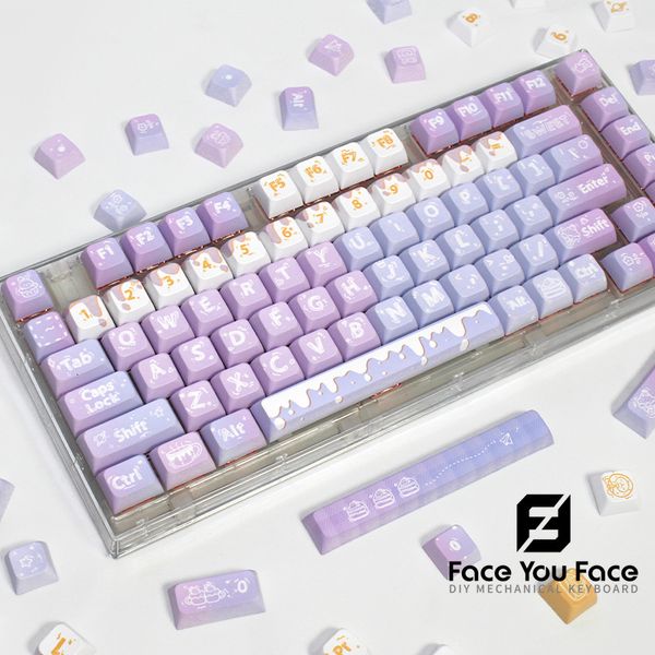 Teclados 128 kunci impian PBT Keycaps XDA perfil Keycap pewarna sublimasi Teclado mekanis para MX Switch GK64 Gaming 230905