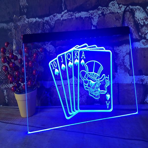 Royal poker beer bar pub LED sinal de luz neon decoração de casa artesanato 252K