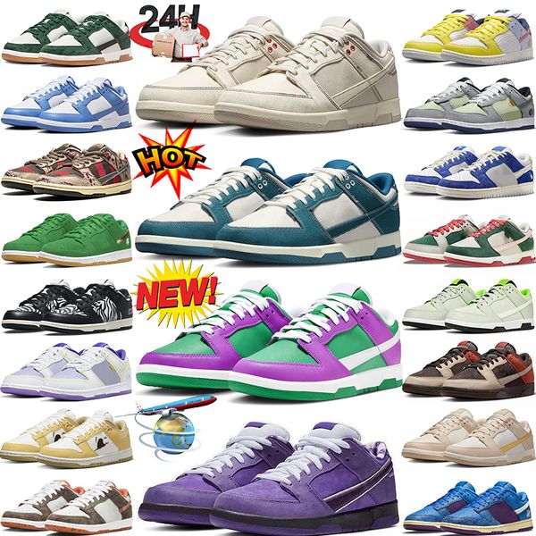 2024 New Fashion Low White Gum Scarpe da corsa Uomo Reverse Nero Panda Triple Rosa Schiuma Fotone Polvere Grigio Nebbia Vintage Navy Verde Lilla Donna Brasile Rose Whisper Scarpe da ginnastica