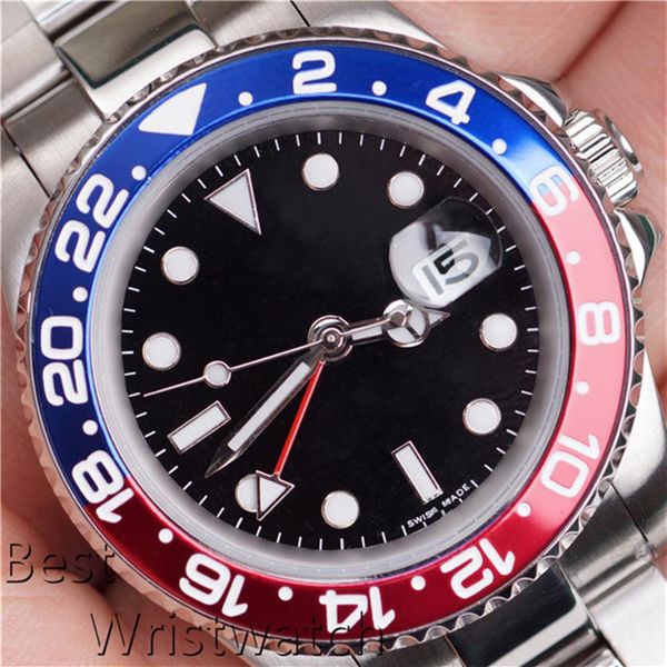 Chrono Top Rosso Blu Orologio da uomo Pepsi Automatico in acciaio inossidabile meccanico sportivo Orologio da polso con corona a carica automatica Regalo Montre H2133