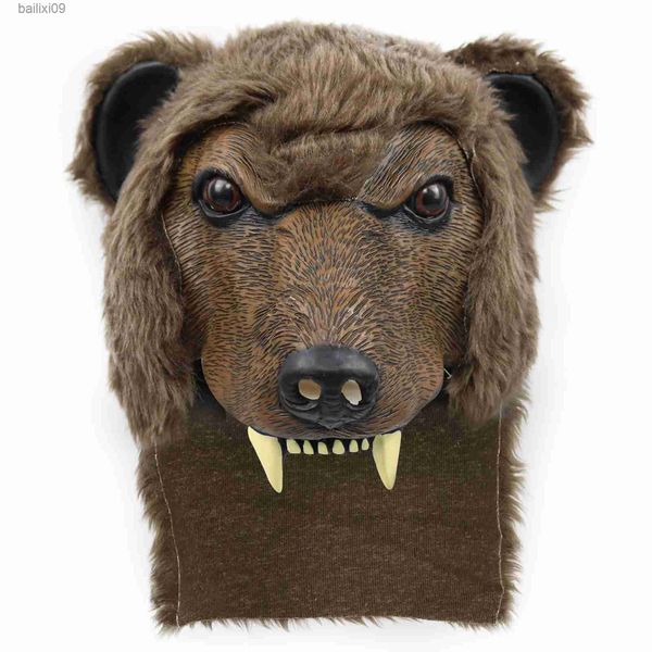 Máscaras de festa P-jsmen Animal Bear Capacete Tribo Símbolo Látex Máscaras Líder Romano Capacete Quente Halloween Cosplay Adereços T230905