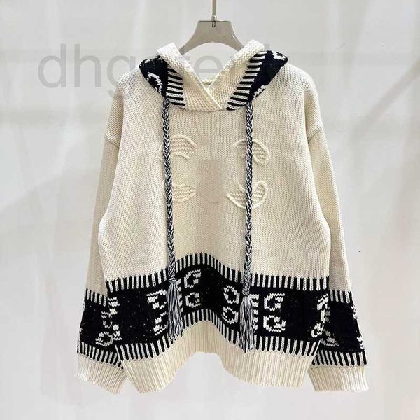 Maglioni da donna designer casalingo con cappuccio maglione a maglia a maglia sciolta e pigra coreana calda alla moda autunno inverno nuovo stile qk0n
