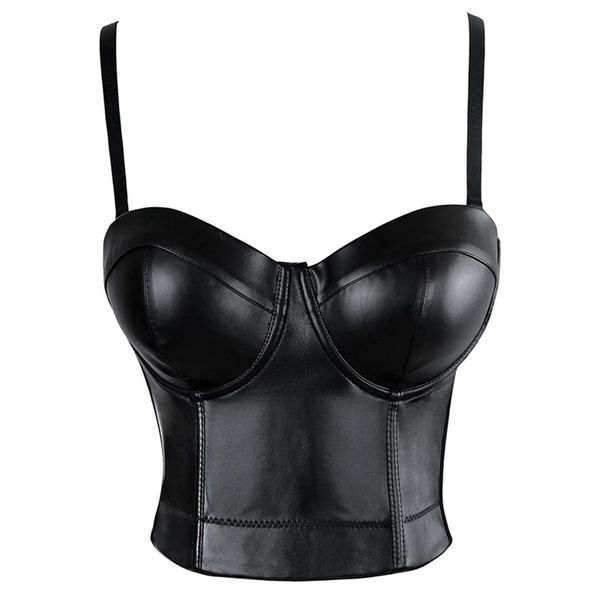 Reggiseno in pelle da donna Top Reggiseno push up gotico Corpetto Lingerie sexy Corsetto Reggiseno per feste di moda Club top Wear Plus Size309l