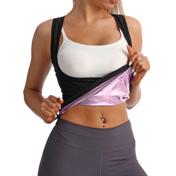 Mulheres Shapers Sauna Colete Sportswear Shaping Treinamento Exercício Perda de Peso Fitness Rosa 230905