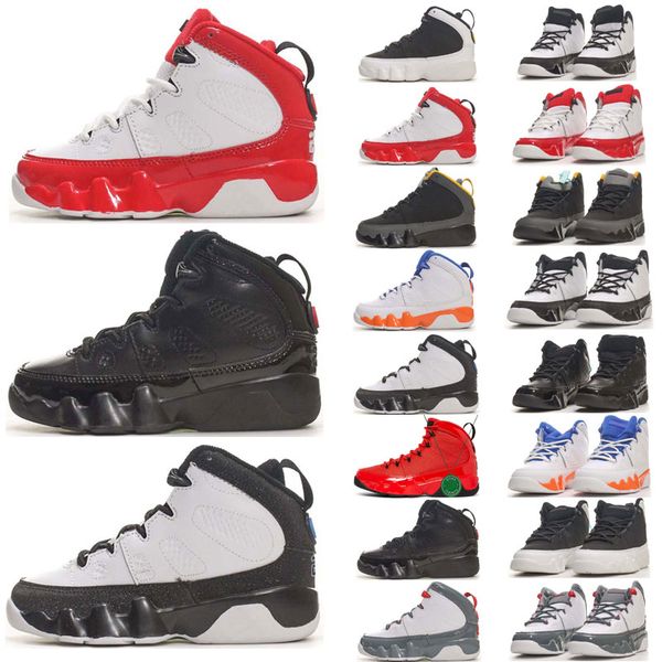 Jumpman 9 tênis de basquete crianças 9s retro og abeto vermelho partícula cinza racer universidade azul ouro criado patente antracite meninos meninas treinadores tênis esportivos