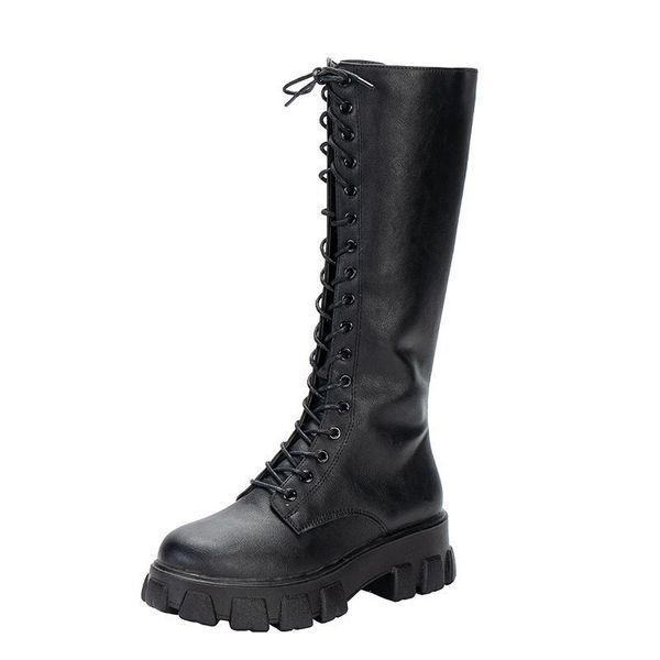 Botas femininas de meia panturrilha sapatos acolchoados na altura do joelho tênis de inverno estilo punk militar casual branco preto lucury plataforma mulher para meninas sapatos de festa plus size