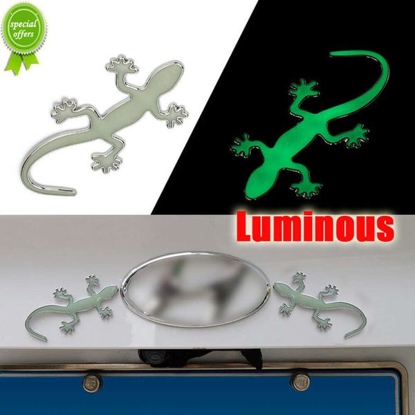 Novo carro luminoso 3d metal adesivo emblemas gecko adesivos luminoso gecko automóvel tailstock decorar corpo zero adesivo