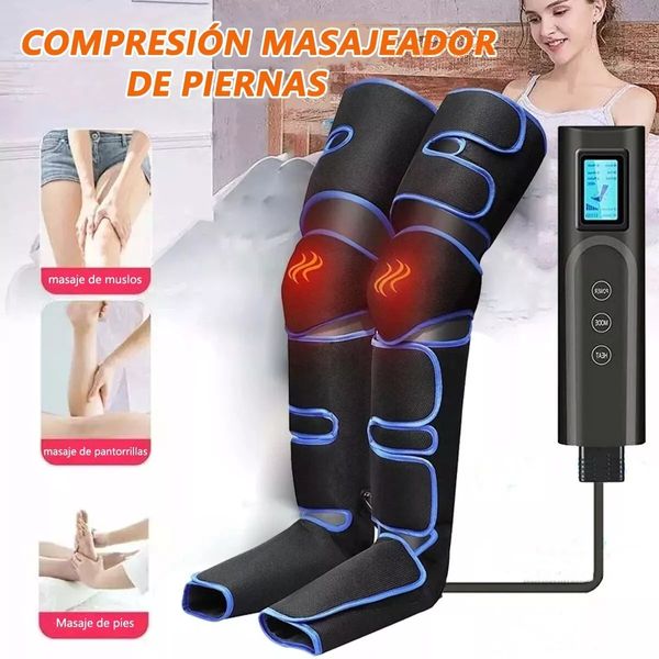 Massageadores de perna massageador com compressão de ar para circulação músculos relaxar pés panturrilha coxa dispositivo sequencial controlador portátil 230904